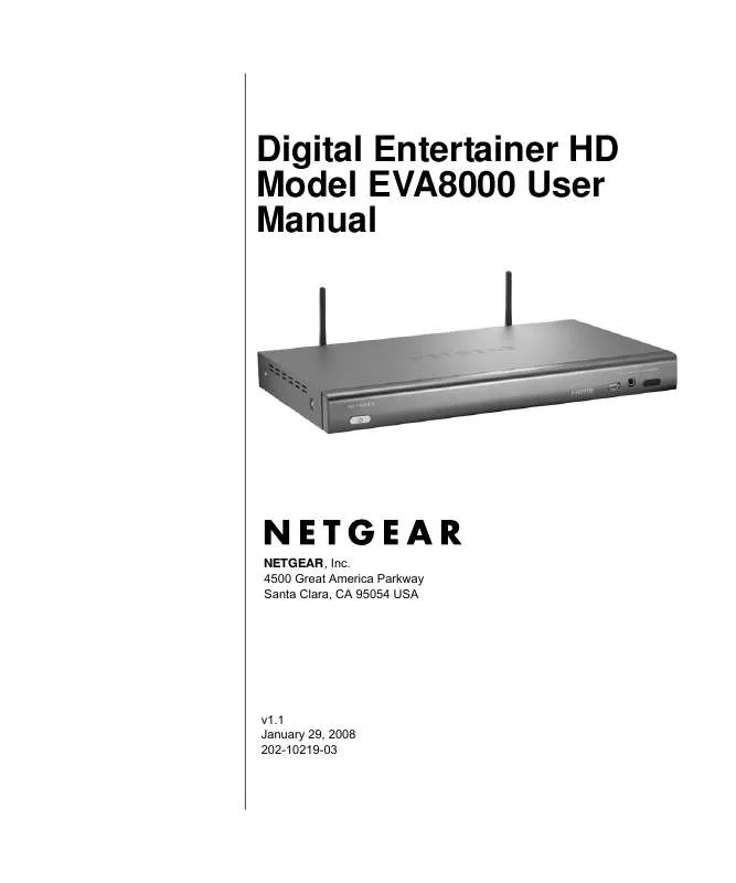 Mode d'emploi NETGEAR EVA8000