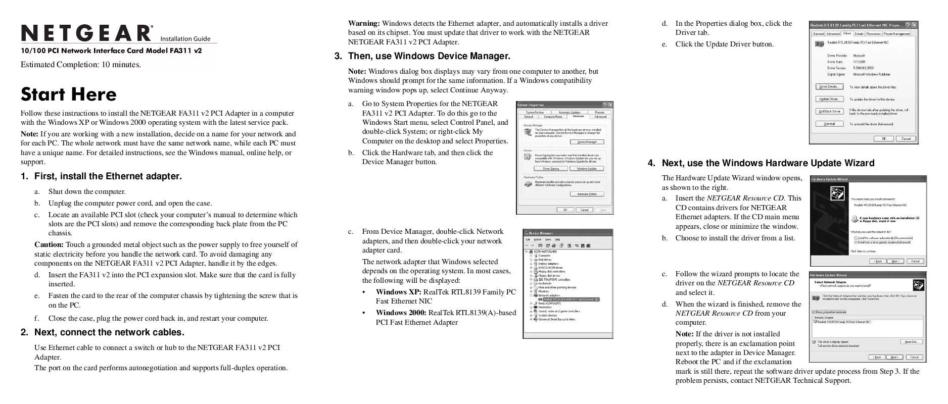 Mode d'emploi NETGEAR FA311V2