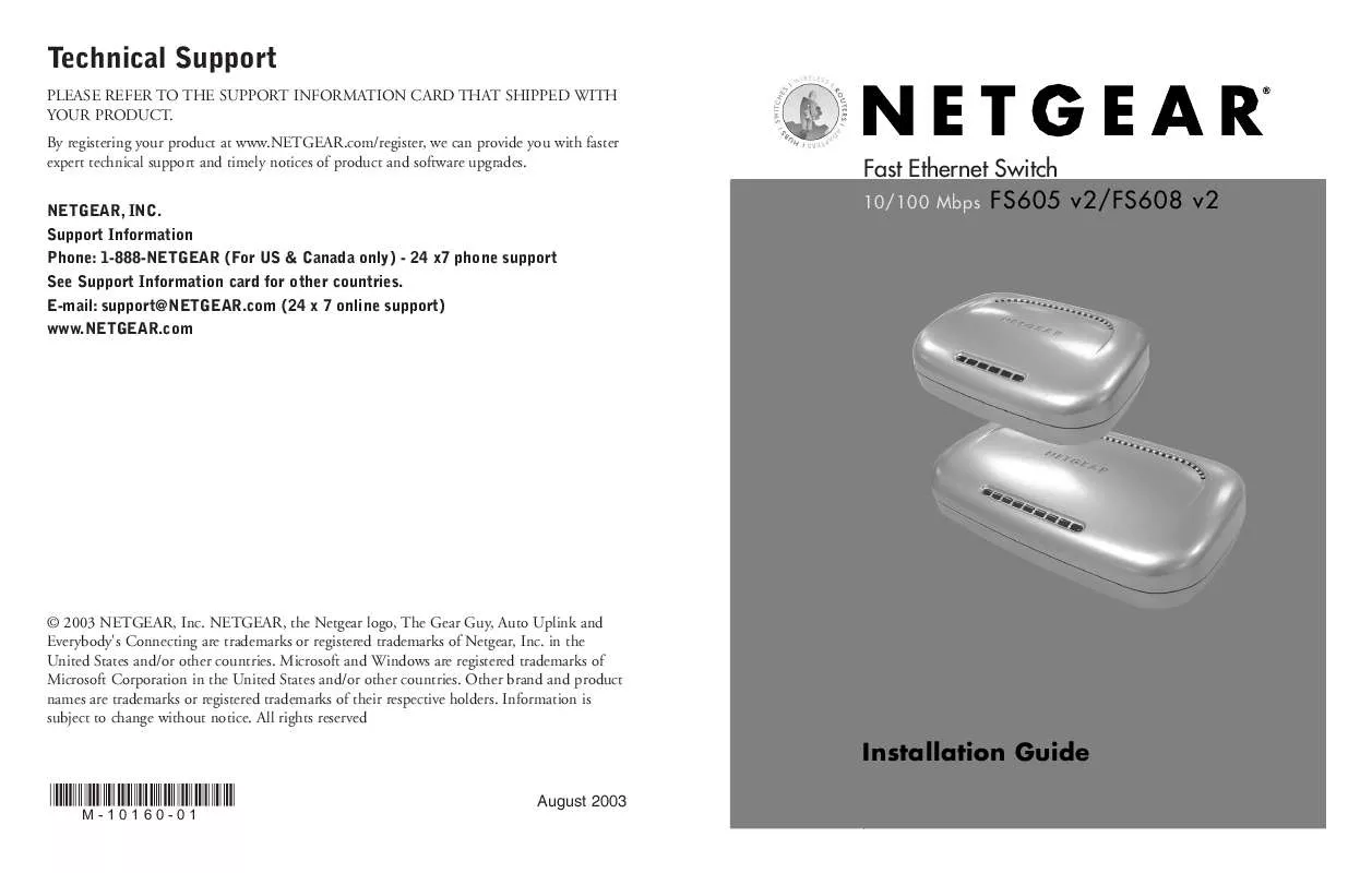 Mode d'emploi NETGEAR FS605