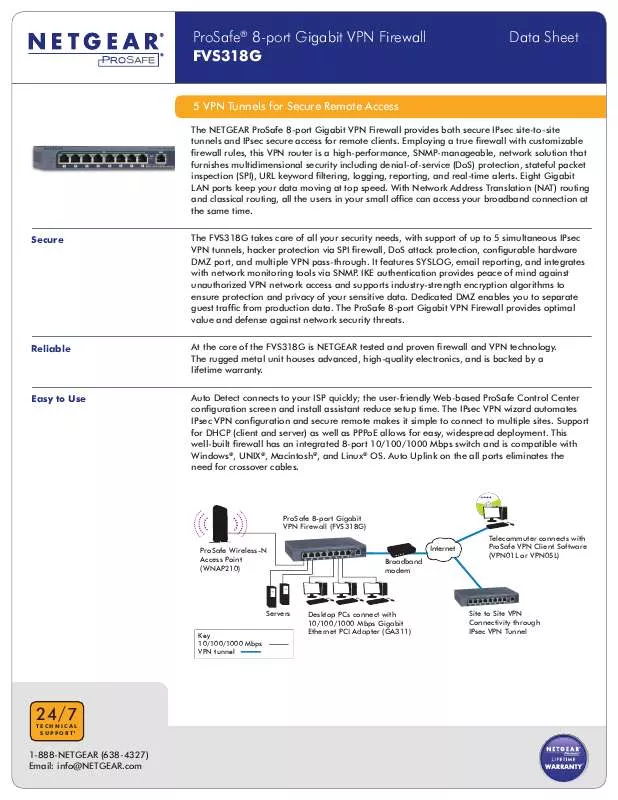 Mode d'emploi NETGEAR FVS318G