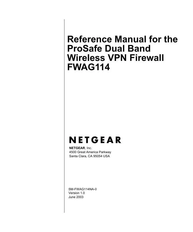 Mode d'emploi NETGEAR FWAG114