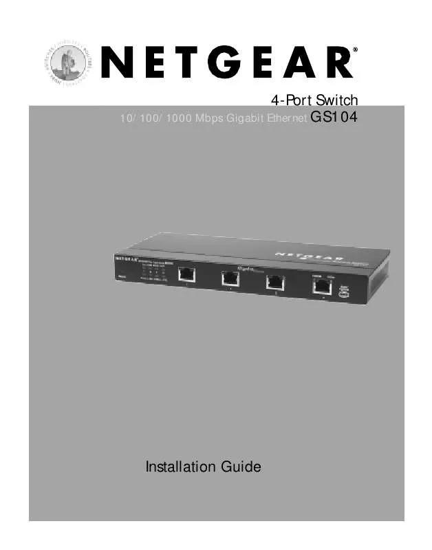 Mode d'emploi NETGEAR GS104