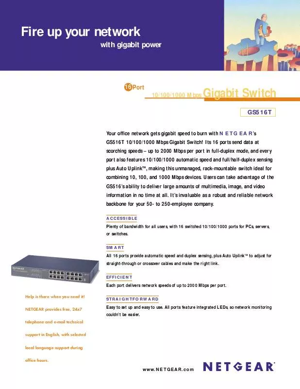 Mode d'emploi NETGEAR GS516T