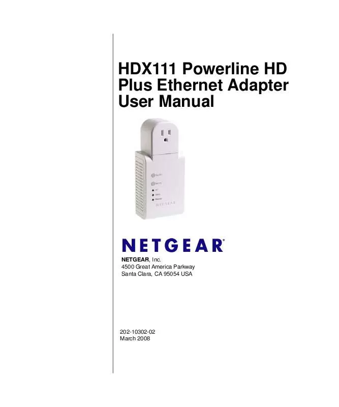 Mode d'emploi NETGEAR HDX111