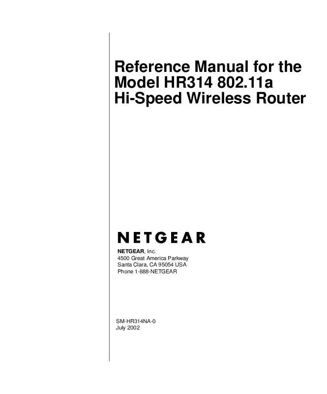 Mode d'emploi NETGEAR HR314