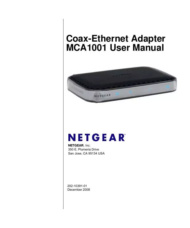 Mode d'emploi NETGEAR MCA1001