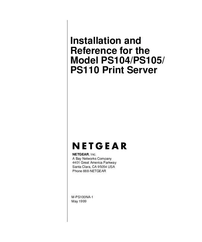 Mode d'emploi NETGEAR PS104