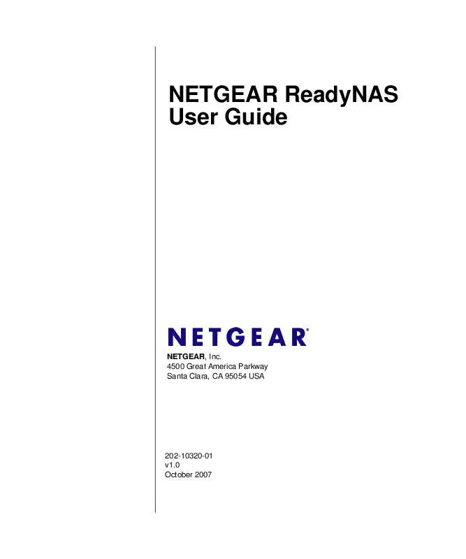 Mode d'emploi NETGEAR READYNAS