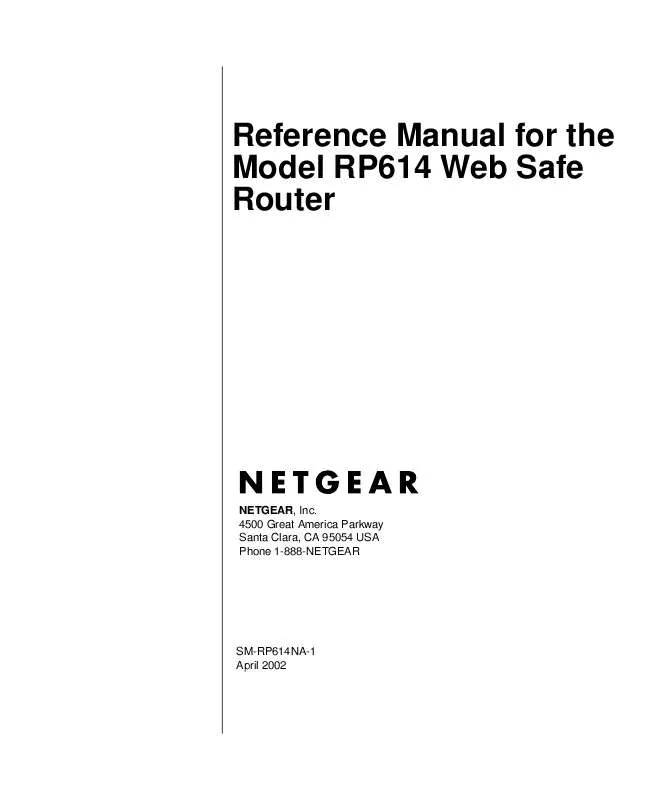 Mode d'emploi NETGEAR RP614