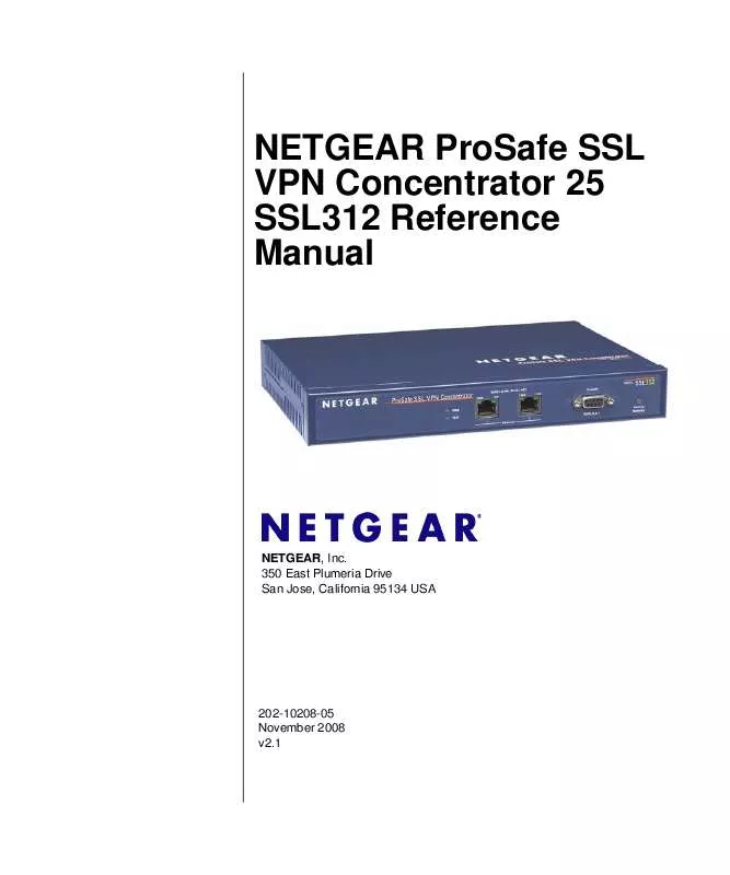Mode d'emploi NETGEAR SSL312