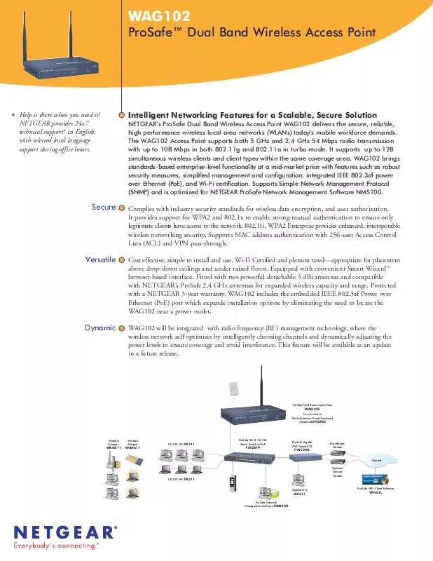 Mode d'emploi NETGEAR WAG102