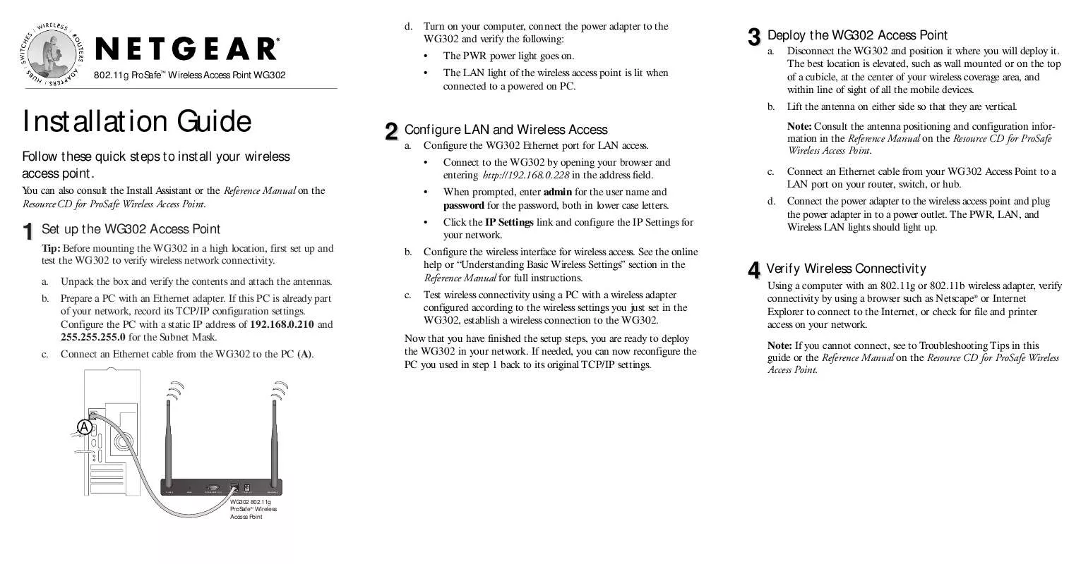 Mode d'emploi NETGEAR WG302V2