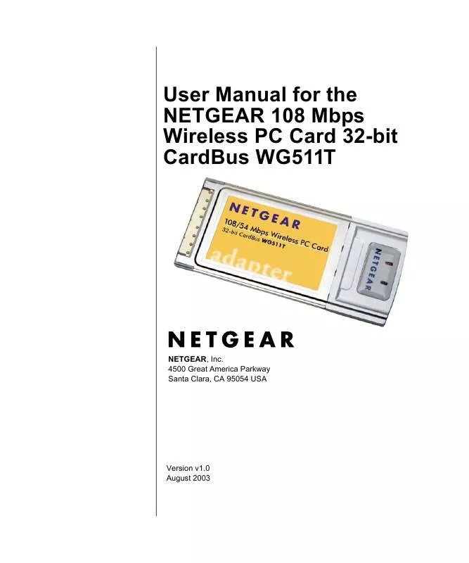 Mode d'emploi NETGEAR WG511T