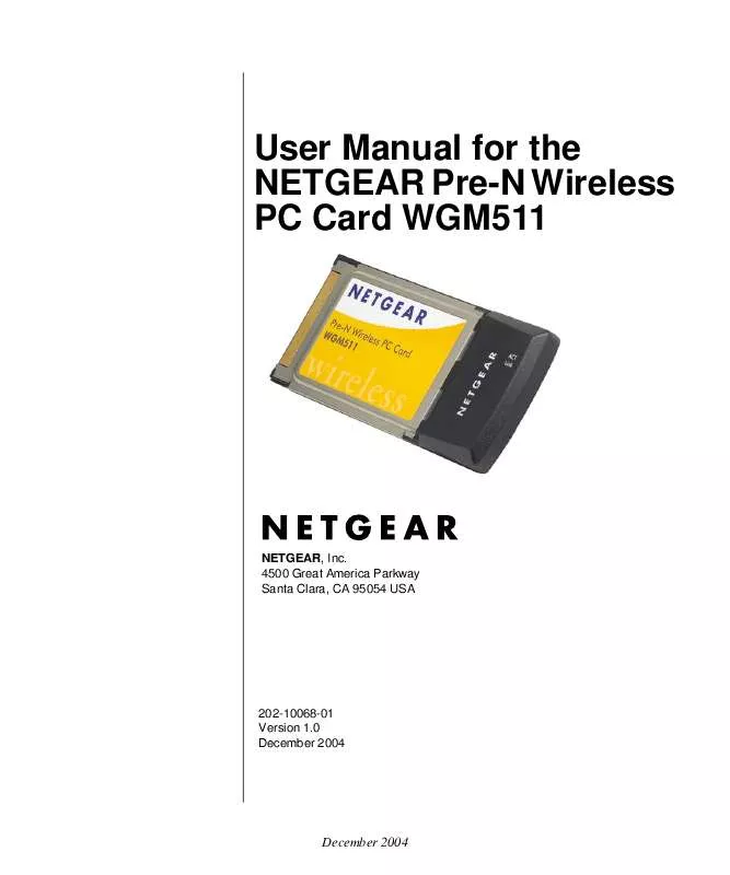 Mode d'emploi NETGEAR WGM511