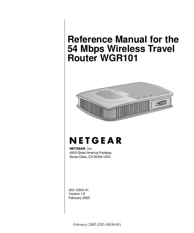 Mode d'emploi NETGEAR WGR101