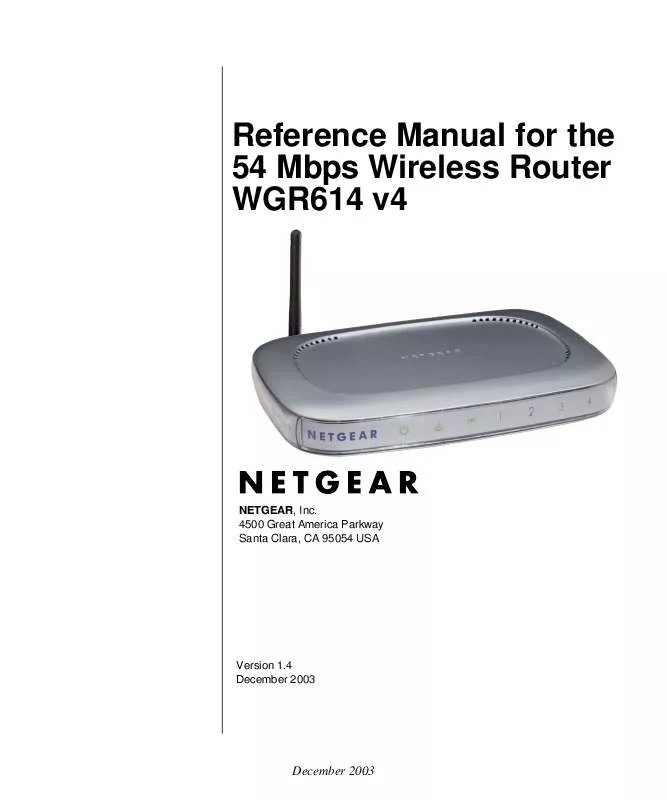 Mode d'emploi NETGEAR WGR614 V4