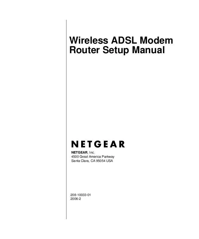 Mode d'emploi NETGEAR WIRELESS ADSL MODEM ROUTER