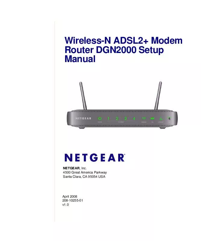 Mode d'emploi NETGEAR WIRELESS-N ADSL2+ MODEM ROUTER