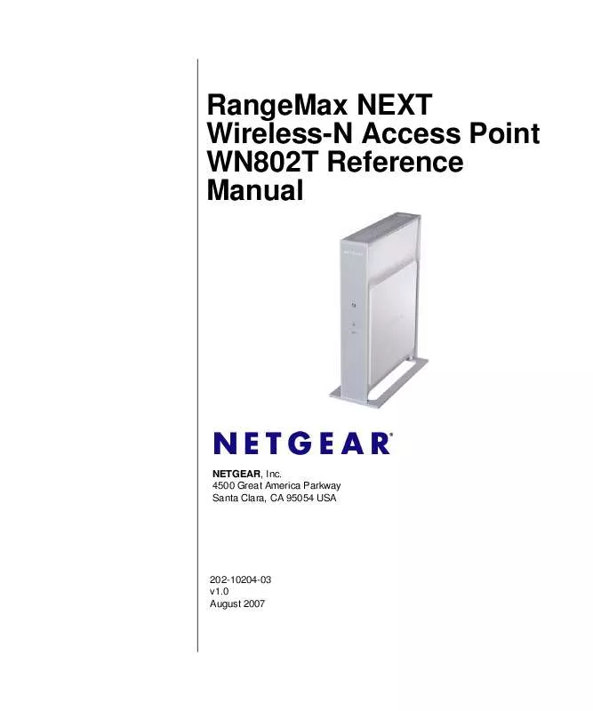 Mode d'emploi NETGEAR WN802T