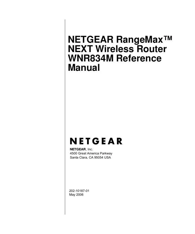 Mode d'emploi NETGEAR WNR834M