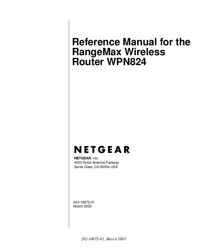 Mode d'emploi NETGEAR WPM824