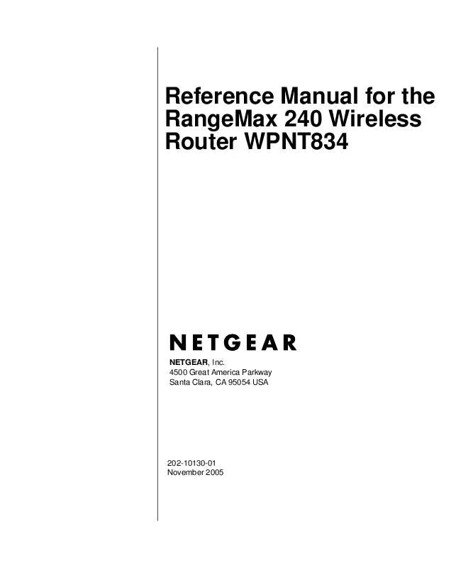 Mode d'emploi NETGEAR WPNT834