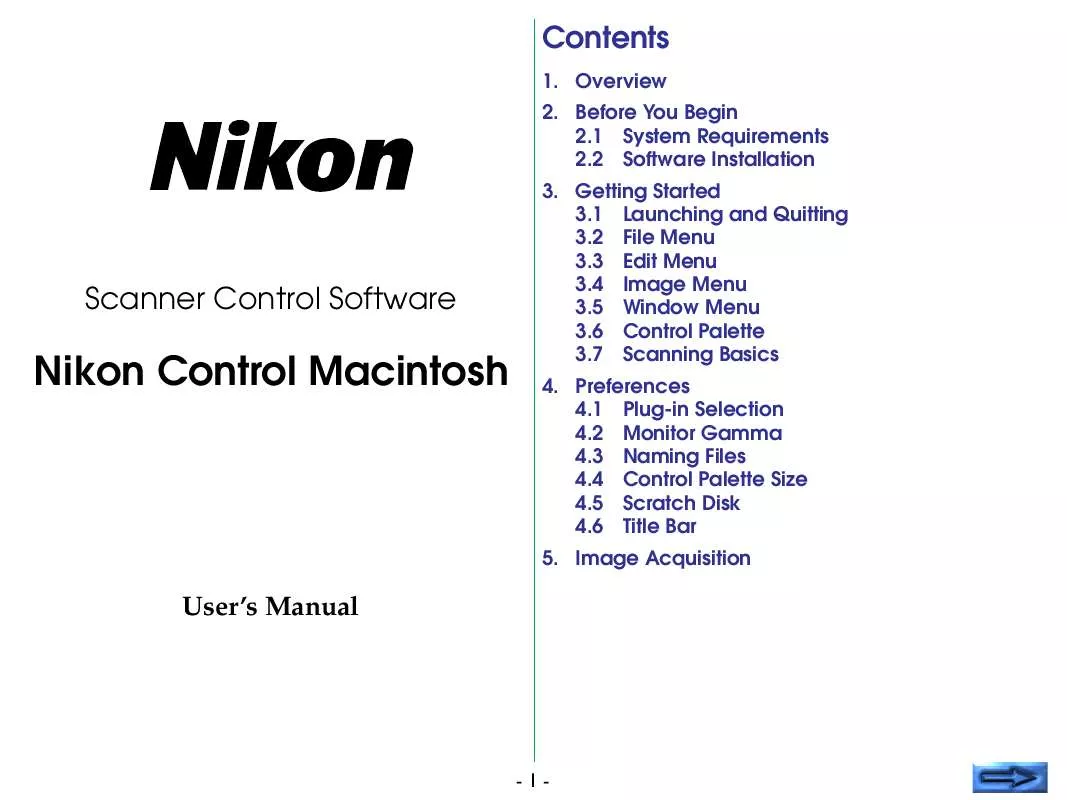 Mode d'emploi NIKON CONTROL MACINTOSH