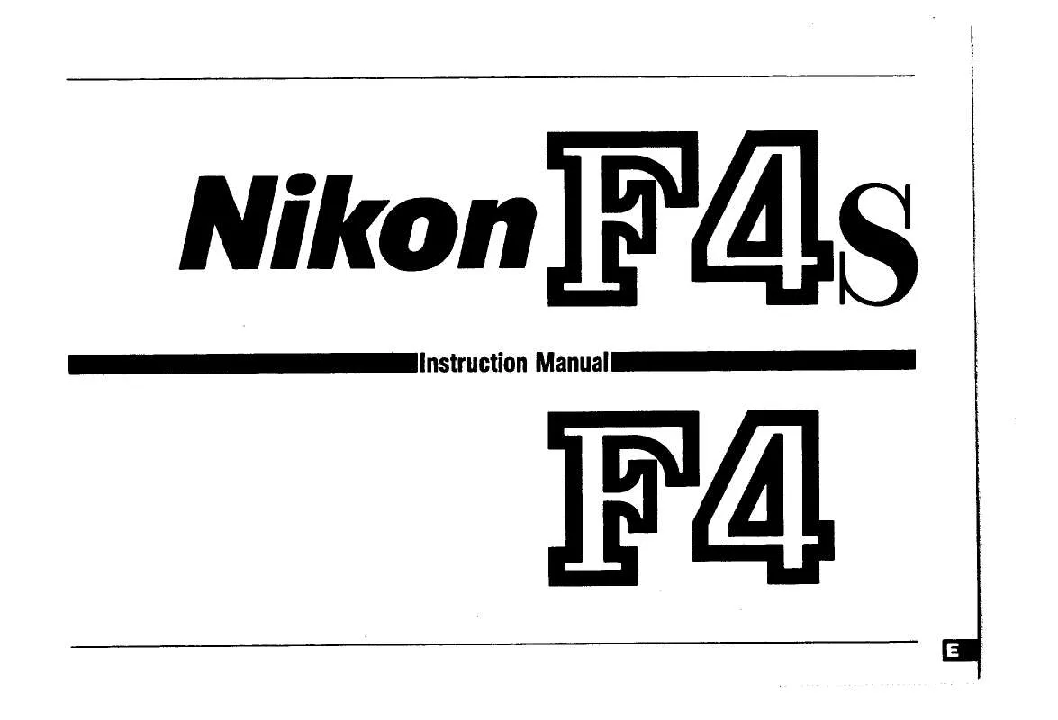 Mode d'emploi NIKON F4