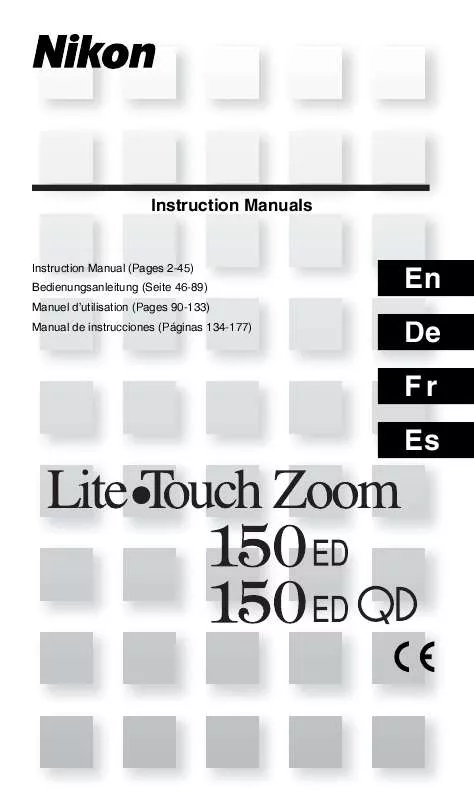 Mode d'emploi NIKON LITE TOUCH ZOOM 150ED-QD