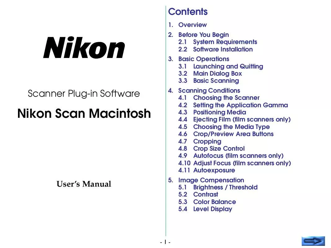 Mode d'emploi NIKON SCAN MACINTOSH