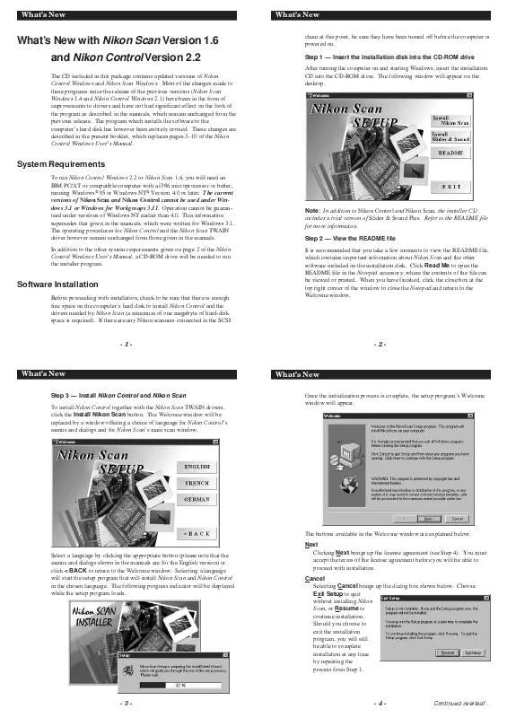 Mode d'emploi NIKON SCAN V1.6