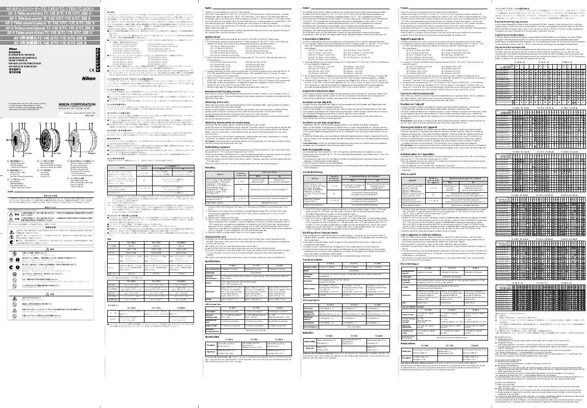 Mode d'emploi NIKON TC-17E II