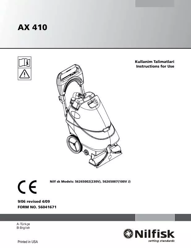 Mode d'emploi NILFISK AX 410