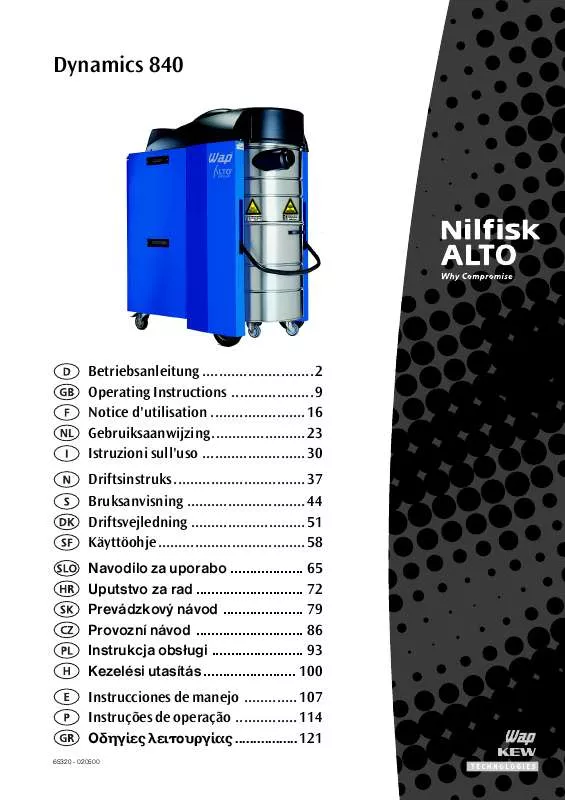 Mode d'emploi NILFISK DYNAMICS 840