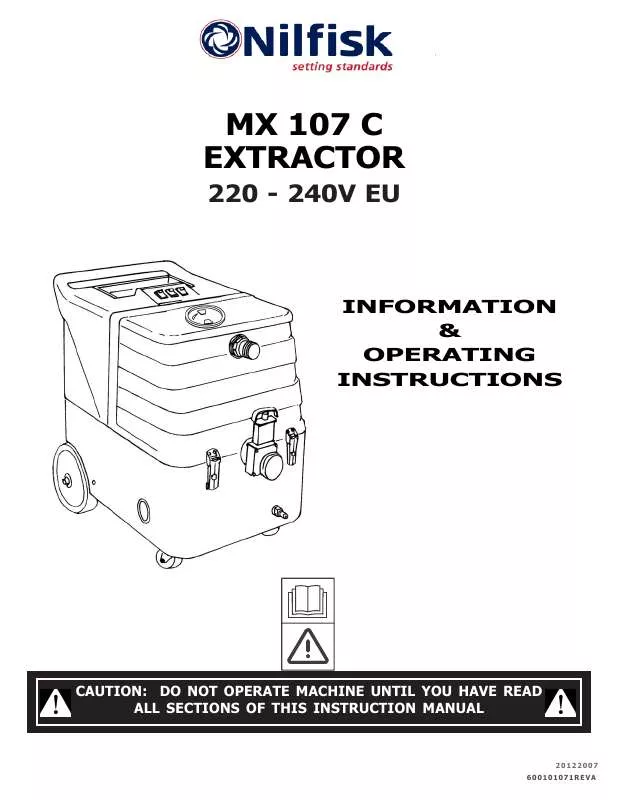 Mode d'emploi NILFISK MX 107 C