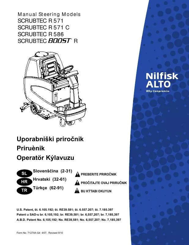 Mode d'emploi NILFISK SCRUBTEC BOOST R