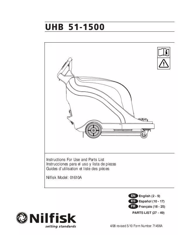 Mode d'emploi NILFISK UHB 51-1500