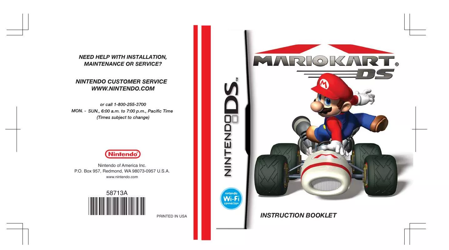 Mode d'emploi NINTENDO DS MARIOKART