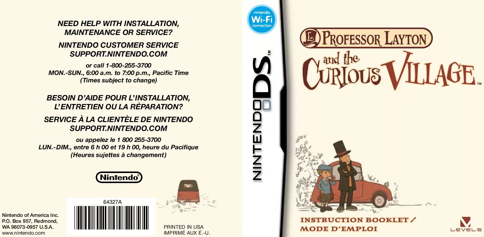 Mode d'emploi NINTENDO DS PROFESSOR LAYTON AND THE CURIOUS VILLAGE