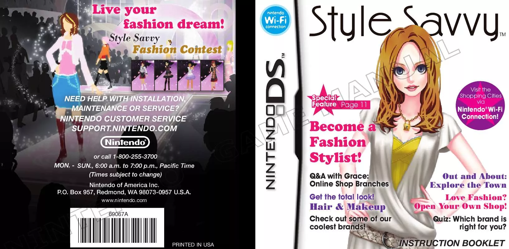 Mode d'emploi NINTENDO DS STYLE SAVVY