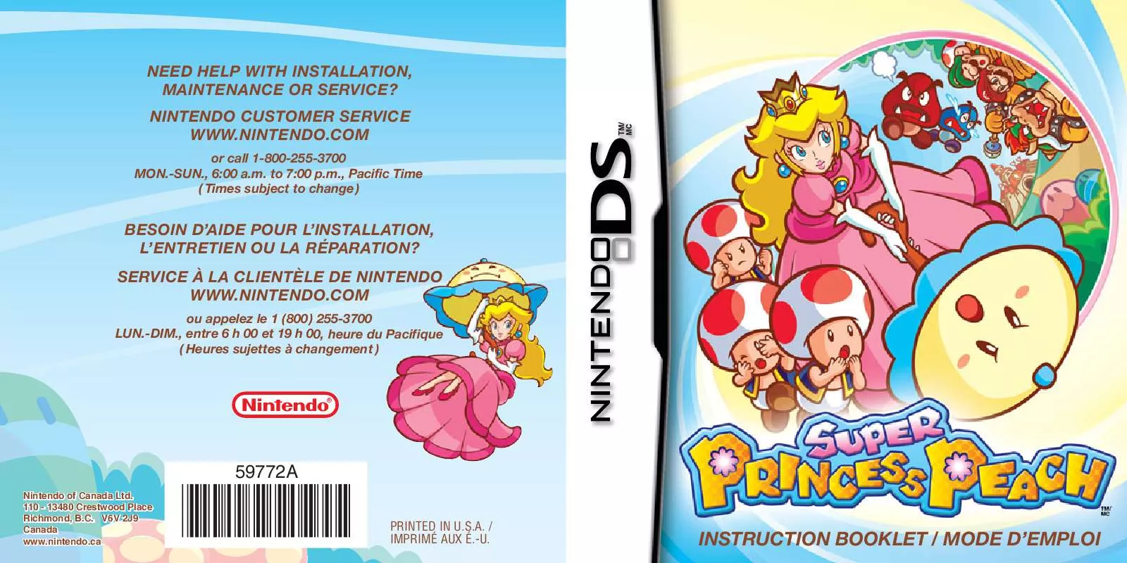 Mode d'emploi NINTENDO DS SUPER PRINCESS PEACH