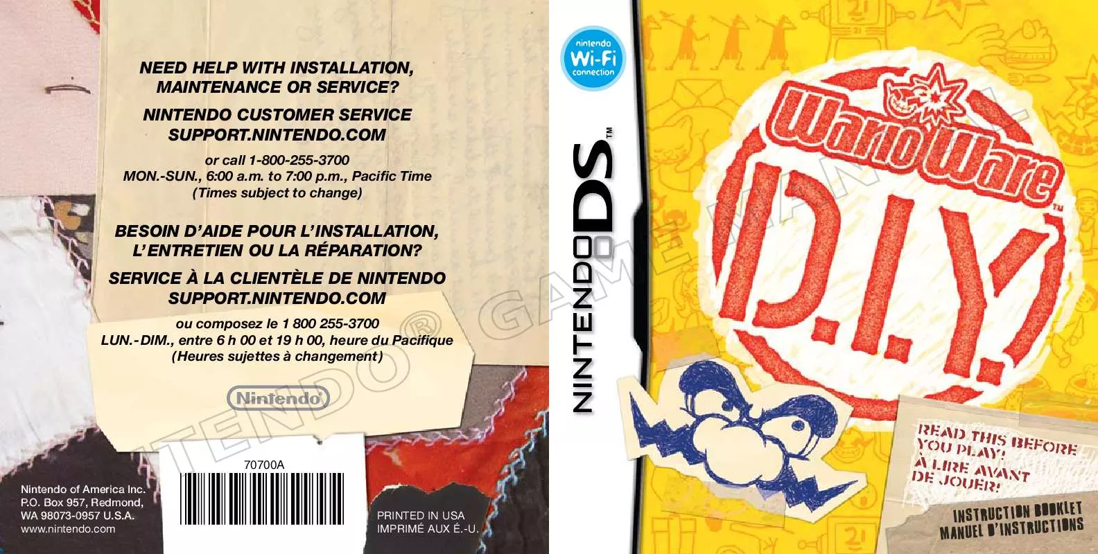 Mode d'emploi NINTENDO DS WARIO WARE DIY