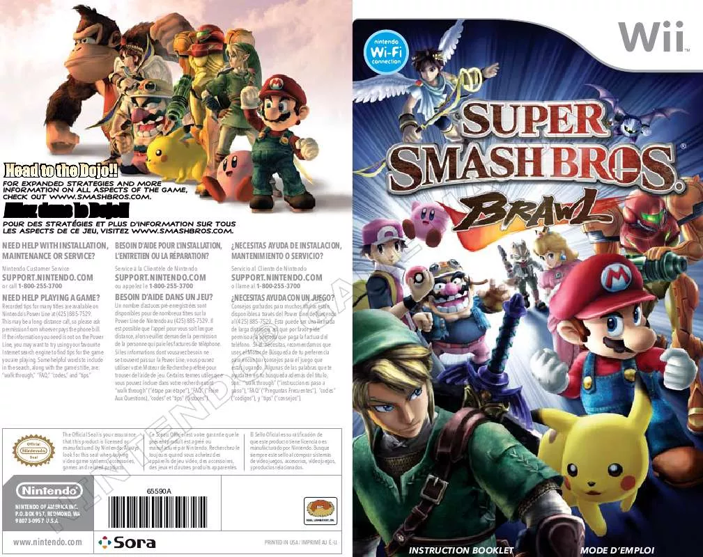 Mode d'emploi NINTENDO SUPER SMASHBROS BRAWL