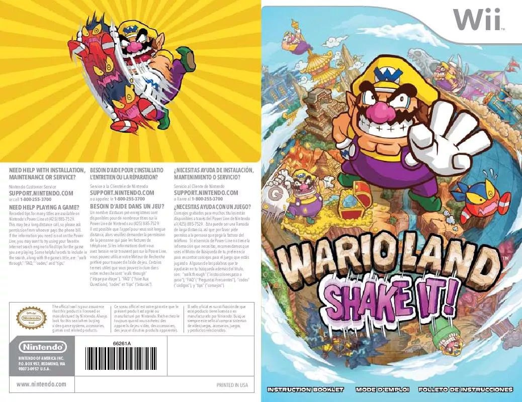 Mode d'emploi NINTENDO WARIO SHAKE IT