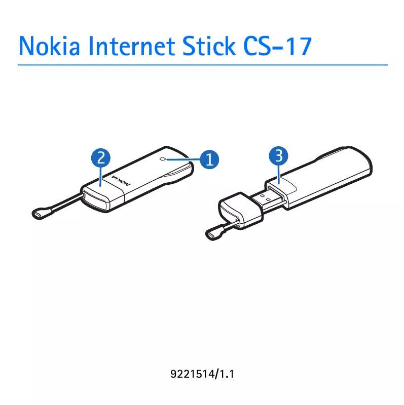 Mode d'emploi NOKIA INTERNET STICK CS-17