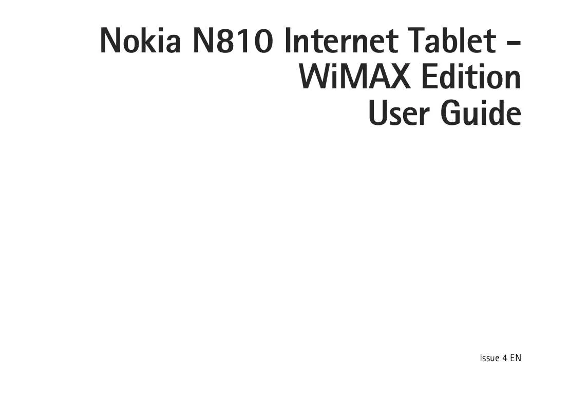 Mode d'emploi NOKIA N810 WIMAX