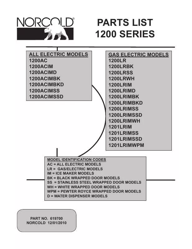 Mode d'emploi NORCOLD 1200LR