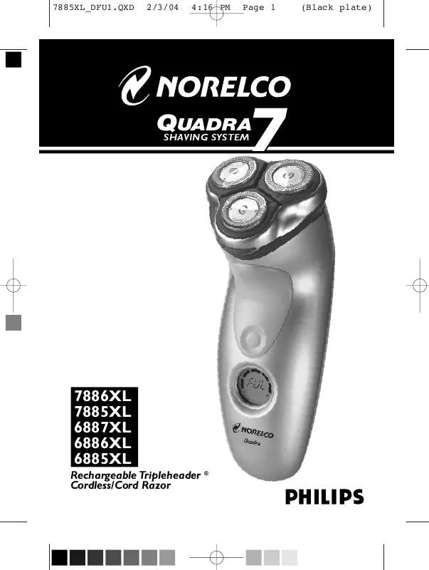 Mode d'emploi NORELCO 7886XL