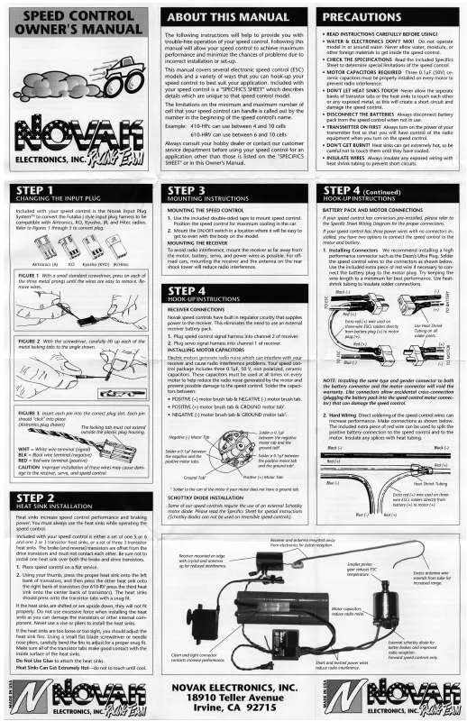 Mode d'emploi NOVAK 610-RV