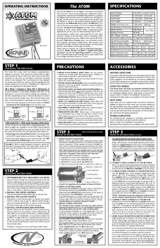 Mode d'emploi NOVAK ATOM ESC